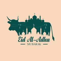 Design Eid Al Adha Poster Design Modern element vector Cow 