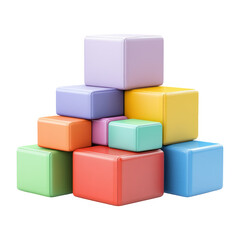 Obraz premium Colorful Building Blocks on Transparent Background for Creative Use