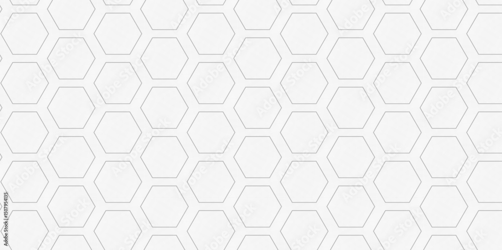 Poster abstract minimal background with white lines hexagonal structure futuristic white background and emb