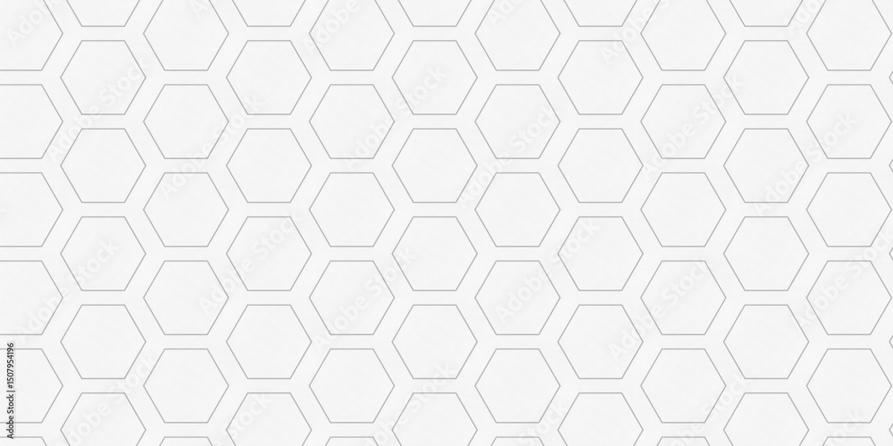 Poster abstract minimal background with white lines hexagonal structure futuristic white background and emb