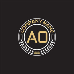 AO Emblem logo Design AB to AZ
