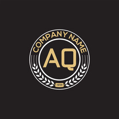 Fototapeta premium AQ Emblem logo Design AB to AZ