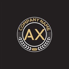 AX Emblem logo Design AB to AZ