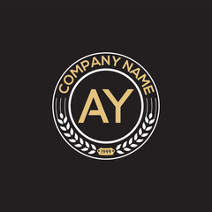 AY Emblem logo Design AB to AZ