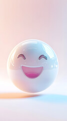 Smiling emoji face with eyes closed and mouth wide open expressing joy.