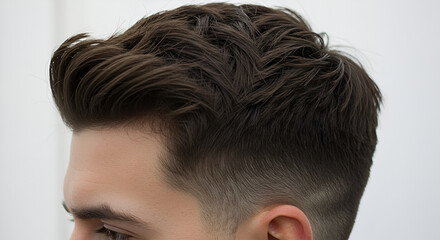 Textured Hairstyle for Men Modern Pompadour with Fade