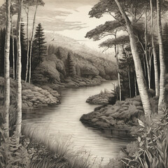 Charcoal Drawing of The Environment Using Anthotype Technique