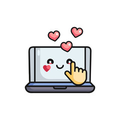 Cute Laptop Giving Love and Hearts