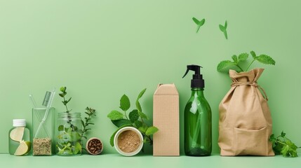 Sustainable Living Concept with Eco-Friendly Products – Green Lifestyle and Zero Waste Design for Branding and Marketing