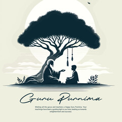 Happy Guru Purnima Festival Greeting Post for Social Media – Indian Spiritual Celebration Template
