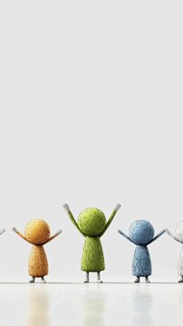 Colorful Figurines Celebrating Together in a Joyful Arrangement