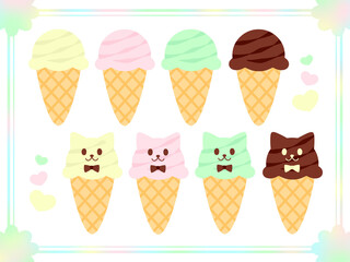 コーンアイスノーマル＆ネコ