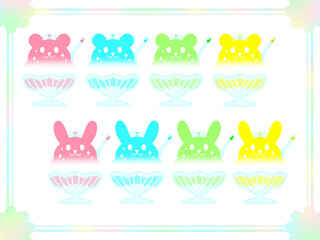 かき氷ウサギ＆クマ