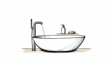 Minimalist Bathtub Design with Clean Lines and Simple Aesthetics