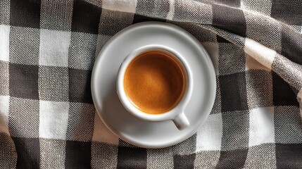 A coffee cup on a bright surface, simplicity and warmth in minimalism	