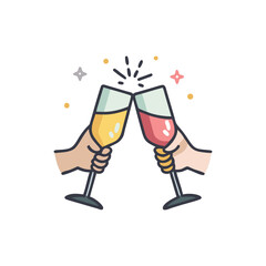 Hands Clinking Glasses in a Toast