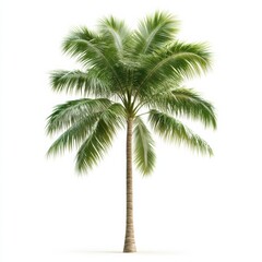 A beautiful palm tree with lush green leaves, ideal for tropical decor and landscapes.