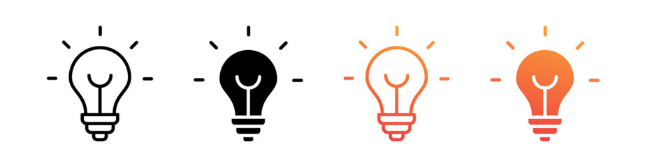 Idea Multi Style Icon Set Vector 