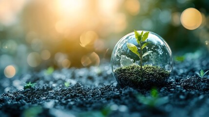 A futuristic Earth where every business follows 100% green energy policies 