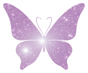 PNG Butterfly icon purple glitter shape.