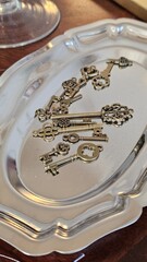 Keys on an iron tray