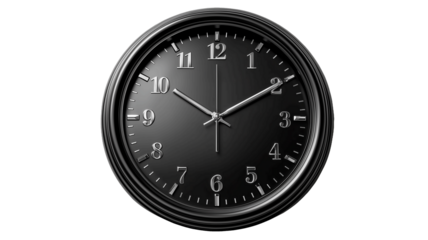 Minimalist clock PNG, isolated on white background – perfect for time management, scheduling apps, productivity blogs, or planner design content