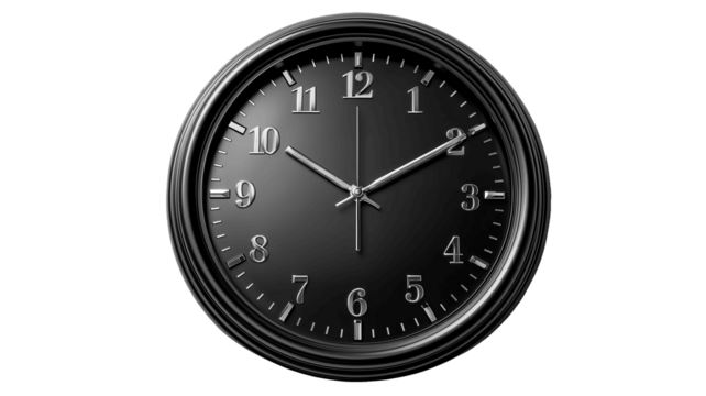Minimalist clock PNG, isolated on white background – perfect for time management, scheduling apps, productivity blogs, or planner design content