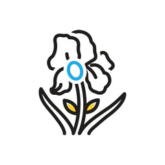 Multi color icon for iris flowers