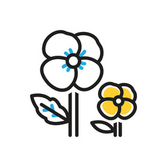Multi color icon for pansy