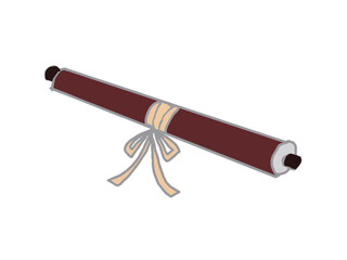 Illustration of a scroll wrapped with string