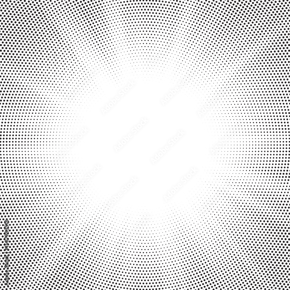 Fototapete halftone gradient sun rays pattern. abstract halftone vector dots background. monochrome dots patter