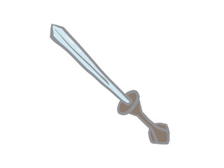 Illustration of a sword held by a Buddhist statue