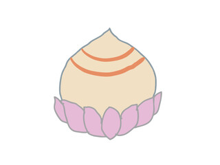 Illustration of a jewel on a lotus flower