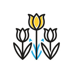Multi color icon for tulip