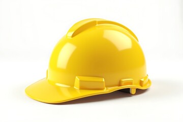 Fototapeta premium Yellow hard hat isolated on white background for construction and safety use