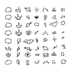 Naklejka premium Collection of Hand-Drawn Doodle Icons 