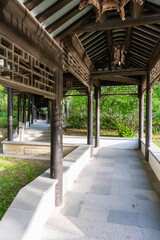 Chinese pavilion and traditional architecture of  Slender West Lake, Yangzhou China