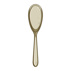 porcelain ceramic soup spoon cartoon vector illustration