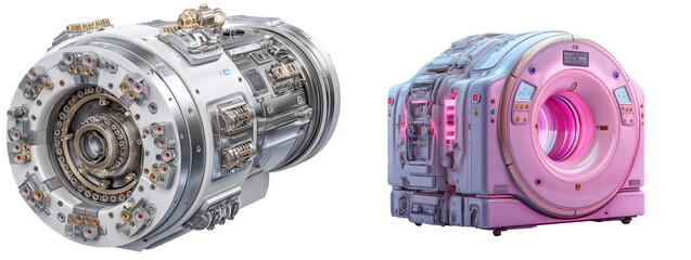 Naklejka premium Advanced Medical Imaging Equipment with Futuristic Design and High-Tech Features