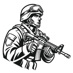 soldier with rifle