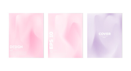 Fototapeta premium Collection of beauty wave backgrounds with soft and shiny pastel color gradations. Luxurious pastel color combination.
