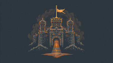 emperor fortress icon sign vector