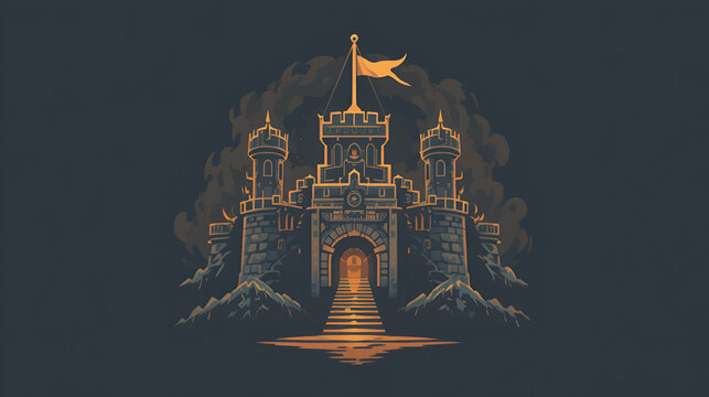 emperor fortress icon sign vector