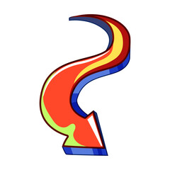 style graffiti arrow cartoon vector illustration