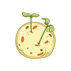 biodiversity grass seed bomb cartoon vector illustration