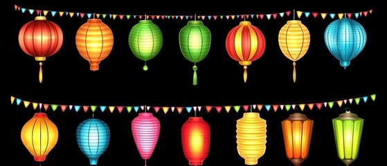 Colorful paper lanterns
