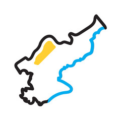 Vector multi color icon for Korea map