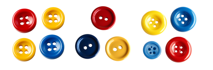 set of Colorful round buttons arranged in a grid. isolated on transparent background