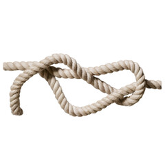 Obraz premium Decorative Twisted Rope Knot A Detailed Close-Up Image of an Intricate Knot Tied in a Thick Rope, Ideal for Nautical, Rustic, or Bohemian Designs