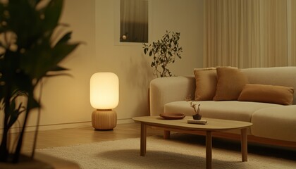 Minimalist living room. Generative AI